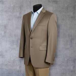 Joseph Abboud LORO PIANA SUPER 120 WOOL  Mens Blazer 42L Sport Coat Jacket Brown